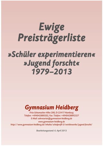 Jugend forscht - Gymnasium Heidberg