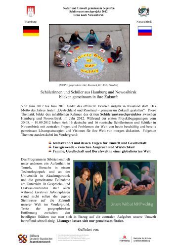 SchÃ¼lerinnen und SchÃ¼ler aus Hamburg und Nowosibirsk blicken ...