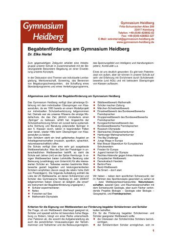 Artikel von Dr. Elke Hertel - Gymnasium Heidberg