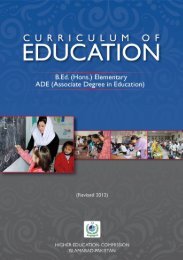 Curriculum of education - Higher Education Commission