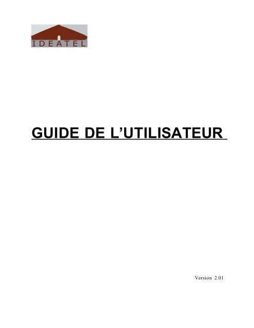 GUIDE DE L'UTILISATEUR - IDEA