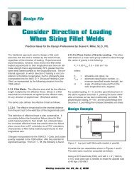 Consider Direction of Loading When Sizing Fillet Welds