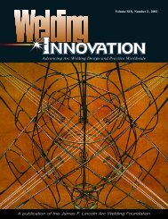 Volume XIX, Number 2 , 2002 - The James F. Lincoln Arc Welding ...