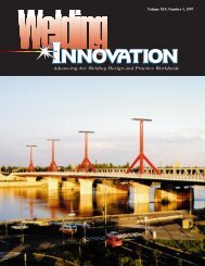 Welding Innovation Vol. XIV, No. 1, 1997 - The James F. Lincoln Arc ...