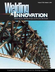 A publication of the James F. Lincoln Arc Welding Foundation