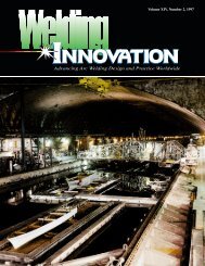 Welding Innovation Vol. XIV, No. 2, 1997 - The James F. Lincoln Arc ...