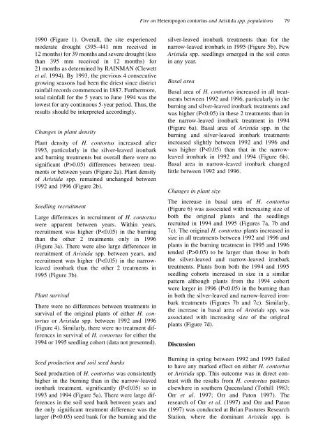 Dynamics of plant populations in Heteropogon contortus - Tropical ...