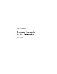 Financial Reports March 31, 2009 - Tropicana Community Services