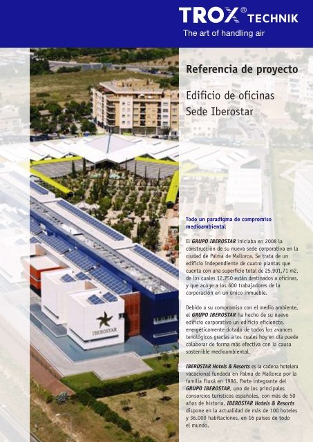 Referencia de proyecto Edificio de oficinas Sede Iberostar - Trox