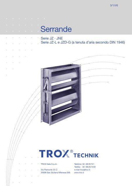 Stampati tecnici JZ / JNE - TROX