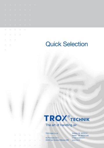 Quick selection (PDF - 1650 KB) - TROX