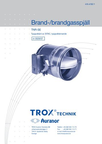 Brand-/brandgasspjÃ¤ll - TROX Auranor Norge as