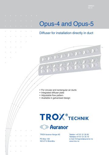 LÃV-R Opus-4 and Opus-5 - TROX Auranor Norge as