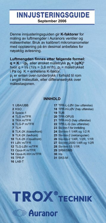 Tilluftsventiler – Gr. 6 - Trox