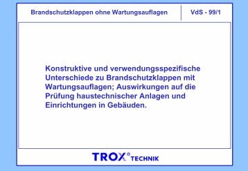 Brandschutzklappen ohne Wartungsauflagen - Trox