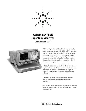 Agilent ESA/EMC Spectrum Analyzer - TRS-RenTelco