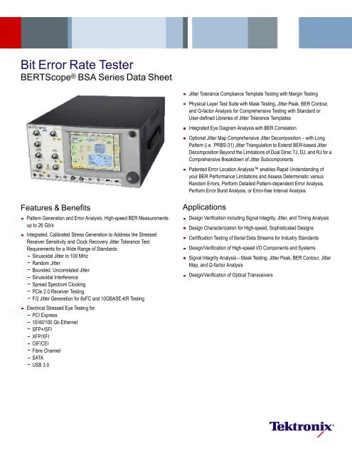 Bit Error Rate Tester - BERTScopeÂ® BSA Series - Nortelco