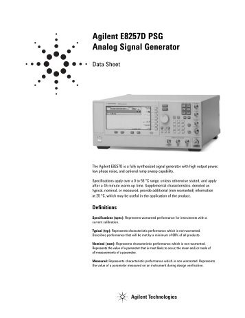 Agilent E8257D PSG Analog Signal Generator - MetricTest