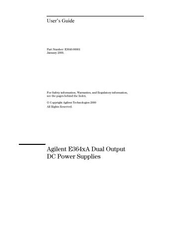 Agilent E3646A Service Manual (with schematics) - Gerry Sweeney