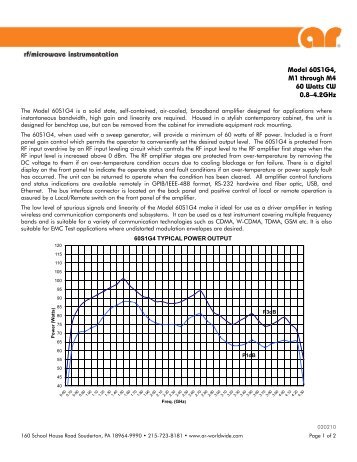 Model 60S1G4, M1 through M4 60 Watts CW 0.8 ... - TRS-RenTelco