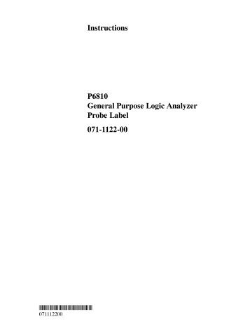 P6810 General Purpose Logic Analyzer Probe ... - TRS-RenTelco