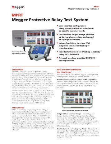 MPRT Megger Protective Relay Test System - TRS-RenTelco