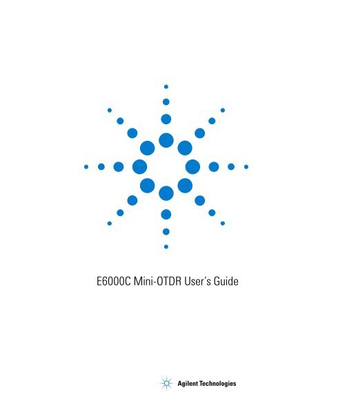 E6000c Mini Otdr User S Guide Agilent Technologies
