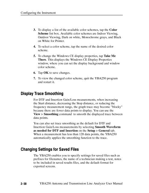 YBA250 Antenna and Transmission Line Analyzer User Manual