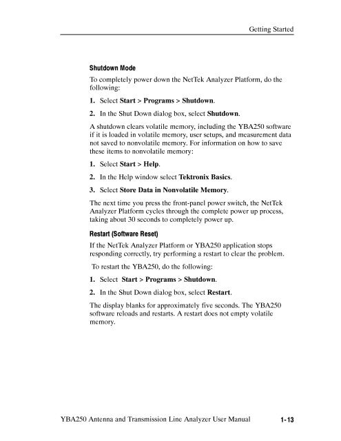 YBA250 Antenna and Transmission Line Analyzer User Manual