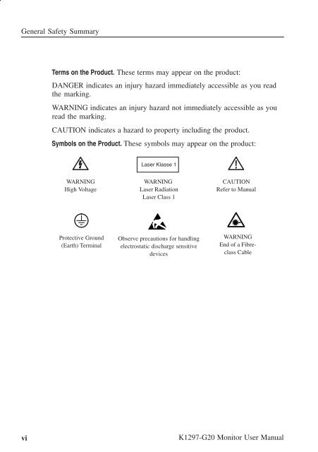 User Manual K1297-G20 Monitor Protocol Tester ... - TRS-RenTelco