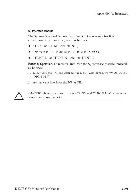 User Manual K1297-G20 Monitor Protocol Tester ... - TRS-RenTelco