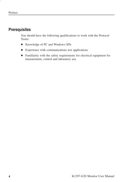 User Manual K1297-G20 Monitor Protocol Tester ... - TRS-RenTelco