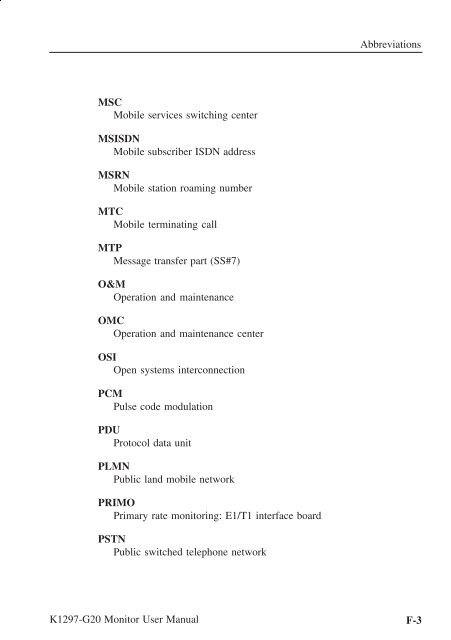 User Manual K1297-G20 Monitor Protocol Tester ... - TRS-RenTelco