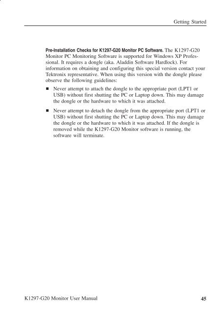 User Manual K1297-G20 Monitor Protocol Tester ... - TRS-RenTelco