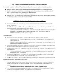 OPTION II: Physical Education Exemption Approval Procedure ...