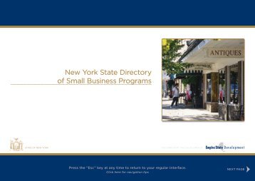 New York State Directory of Small Business Programs