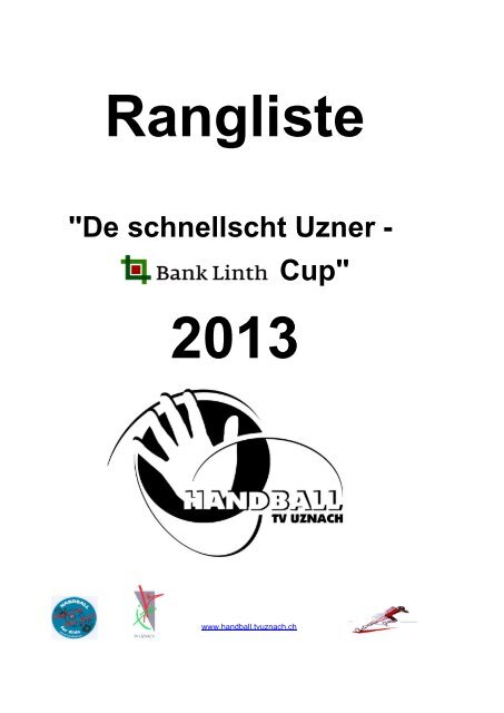 Rangliste - Handball TV Uznach