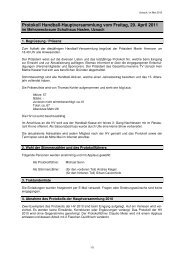 Protokoll der 14. Handball-Hauptversammlung vom 29.04.2011