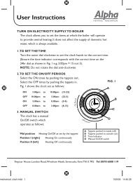 24 Hour Plug-in Mechanical Clock User Instructions - Alpha boilers