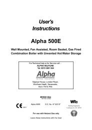 500E User instructions - Alpha boilers