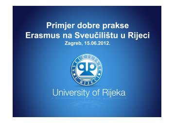 Primjer dobre prakse Erasmus na SveuÄiliÅ¡tu u Rijeci