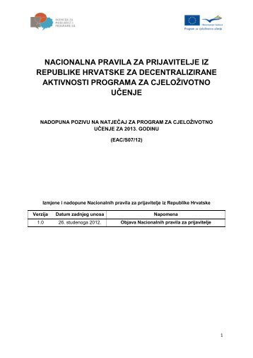 Nacionalna pravila za prijavitelje - Agencija za mobilnost i programe ...