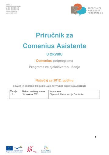 PriruÄnik za Comenius Asistente - Agencija za mobilnost i programe ...