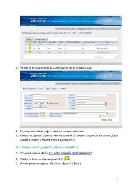 Mobility Tool Beneficiary User Manual - Agencija za mobilnost i ...