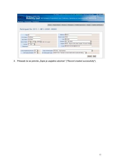 Mobility Tool Beneficiary User Manual - Agencija za mobilnost i ...