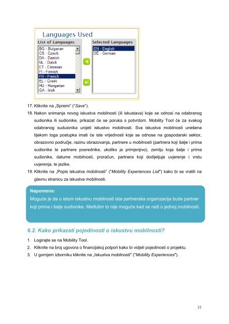 Mobility Tool Beneficiary User Manual - Agencija za mobilnost i ...