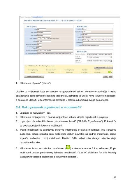 Mobility Tool Beneficiary User Manual - Agencija za mobilnost i ...