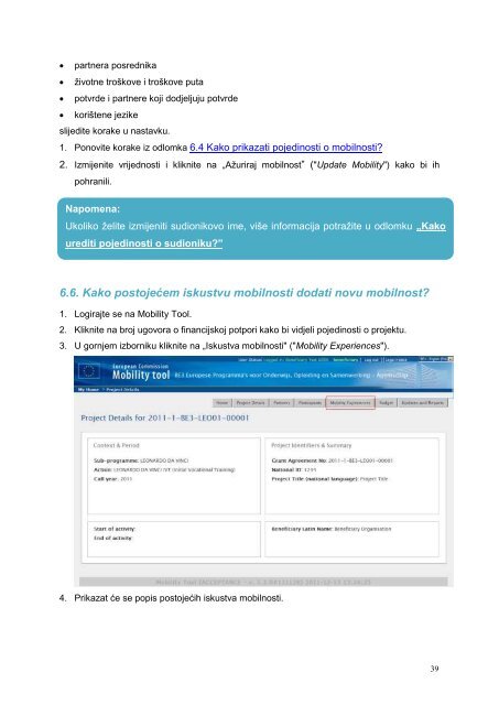 Mobility Tool Beneficiary User Manual - Agencija za mobilnost i ...