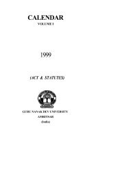CALENDAR 1999 - Guru Nanak Dev University