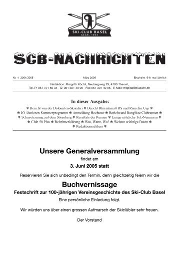 Ausgabe 2004/2005 Nr. 4 - Ski-Club Basel